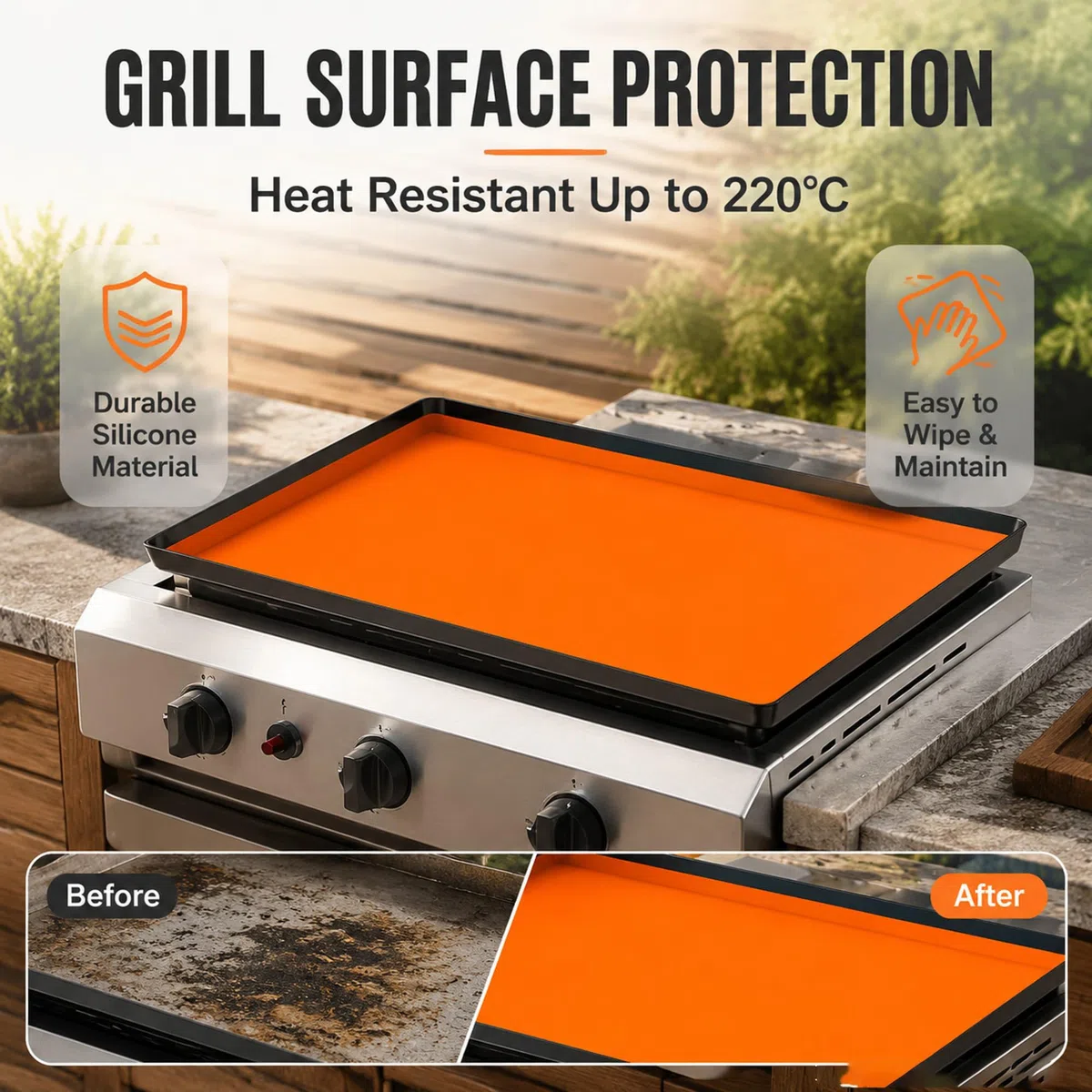 ZORQ Silikonowa mata grillowa kompatybilna z Barbecook Arthur 3 2020-2024