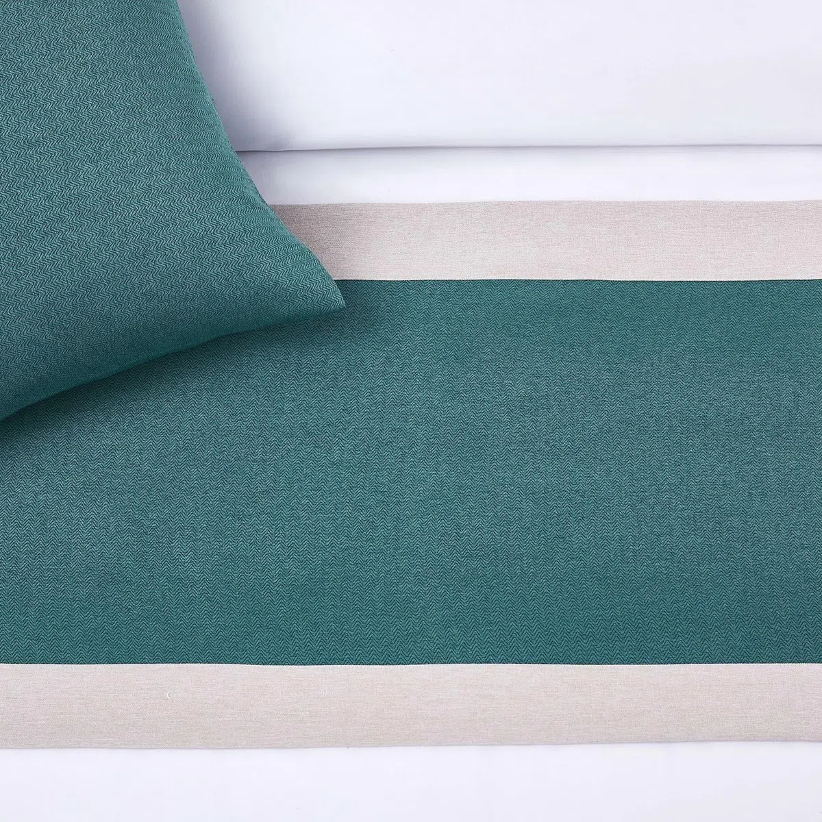 Solidny bieżnik na łóżko z dopasowanymi poduszkami Bawełniany i lniany szalik na łóżko luksusowej klasy hotelowej do sypialni w sali weselnej hotelu(Brown,2 Pillow(with insert))